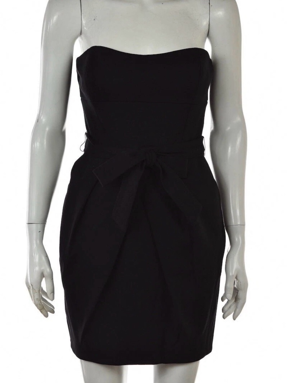 Cynthia Steffe Strapless Black Tie-Waist Sheath